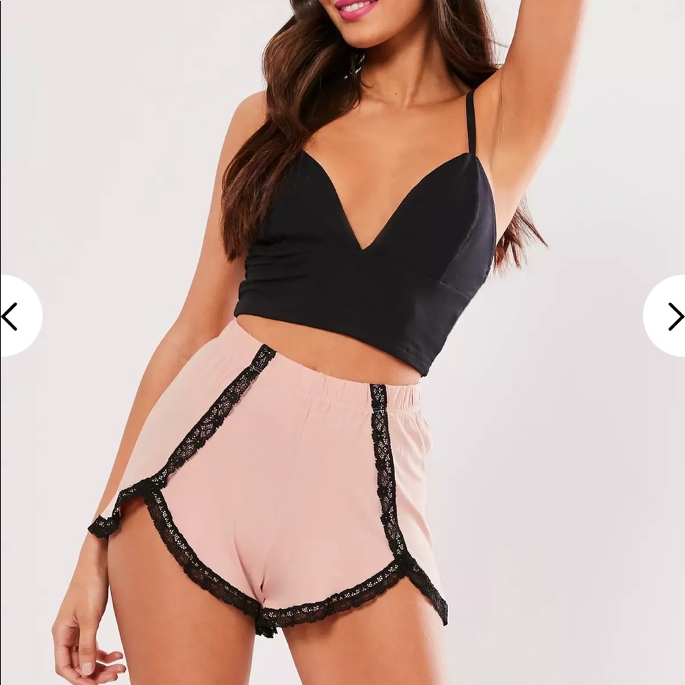 Misguided Pink Cami Lace Pajama Set Size 4